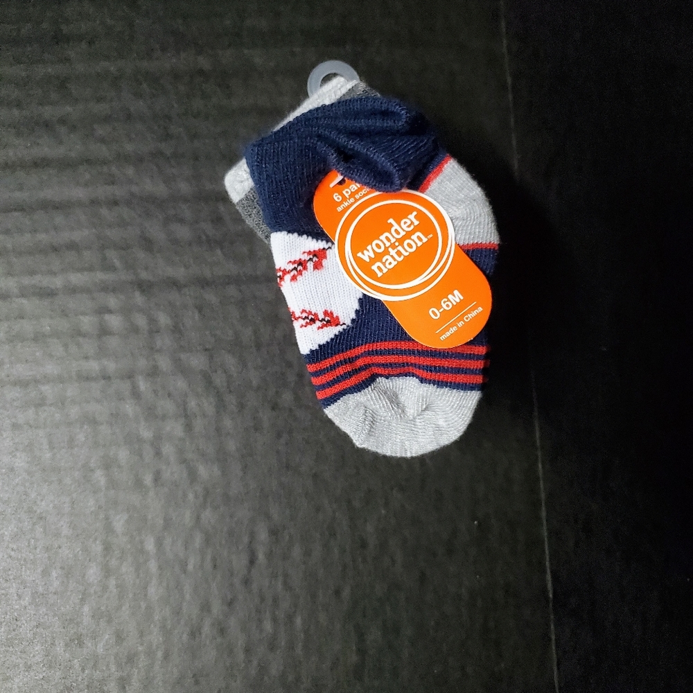 Baby Boy 6 pairs of Sport Socks 0-6 months